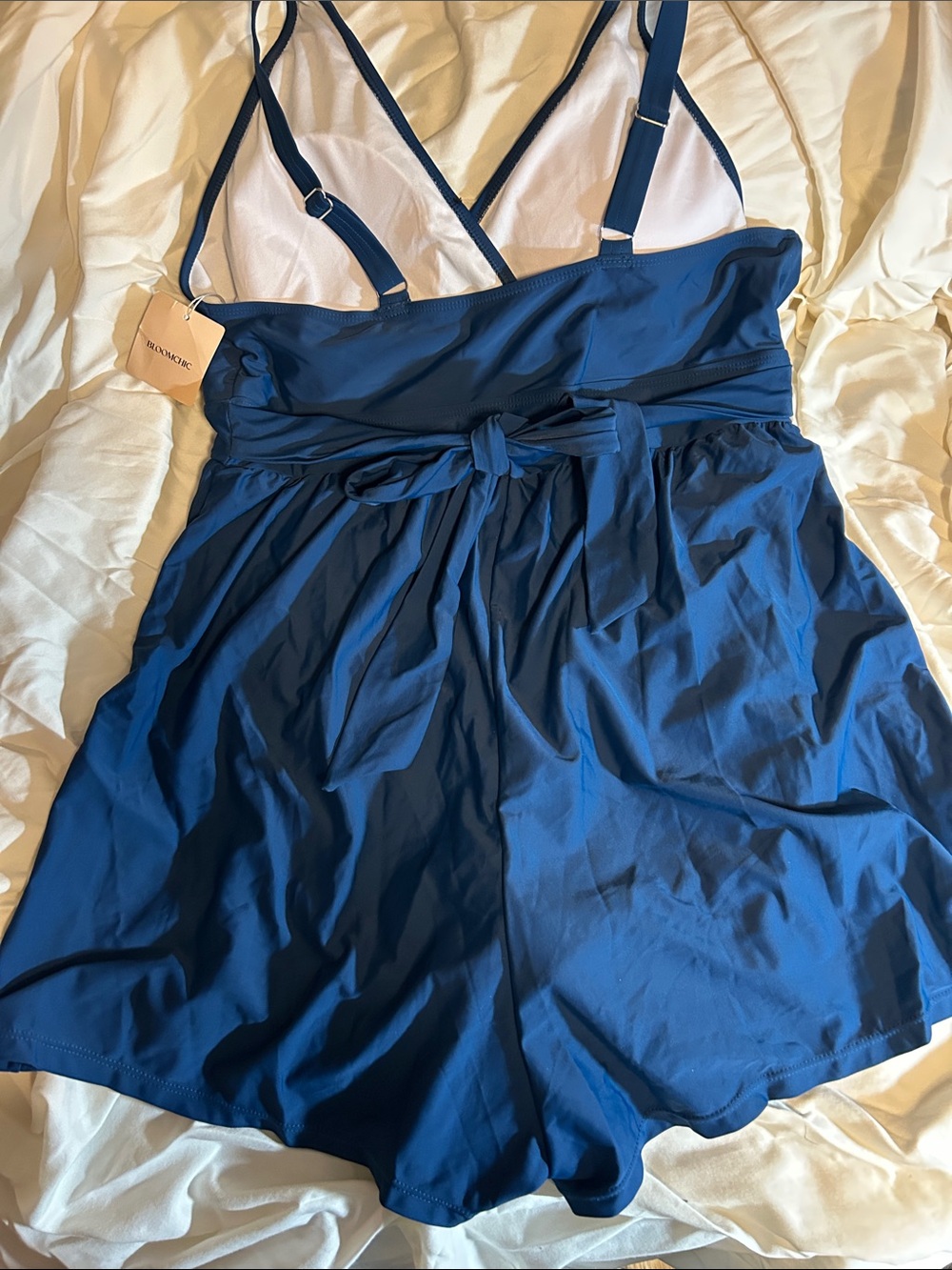 BloomChic NWT Halter Look Swim Short One Piece W/Built In Body W/ Bottoms, 18-20 - Picture 7 of 10